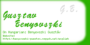 gusztav benyovszki business card