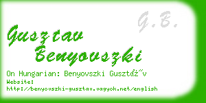 gusztav benyovszki business card